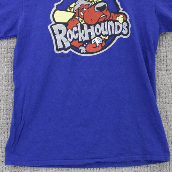 Vintage Majestic Shirt Mens Medium M Blue Midland RockHounds Baseball Team Art - Picture 4 of 9